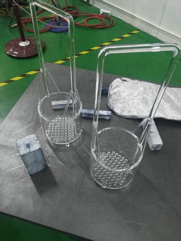 Quartz Glass Basket With Filter Hole & Handle Custom Service Available