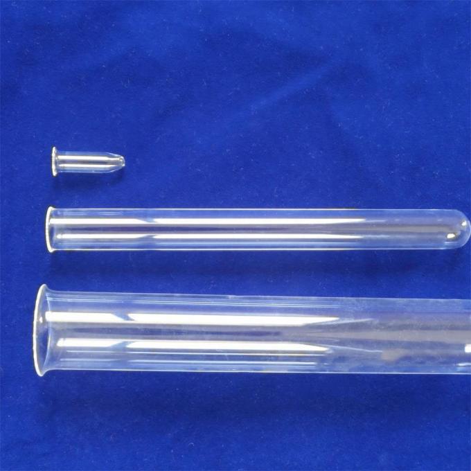 Round Bottom Fused Quartz Tube One End Closed Type With Lip / Flange