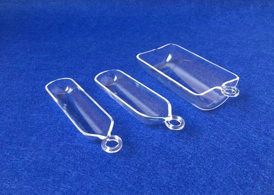 China Customized Transparent Fused Quartz Combustion Boats 50ML With Ring supplier