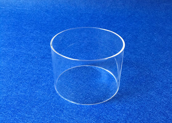 Fire Polished Fused Quartz Tube , OD 95mm Transparent Silica Glass Tube supplier