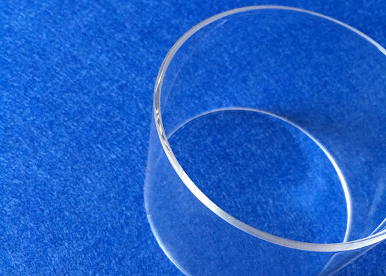 Fire Polished Fused Quartz Tube , OD 95mm Transparent Silica Glass Tube supplier