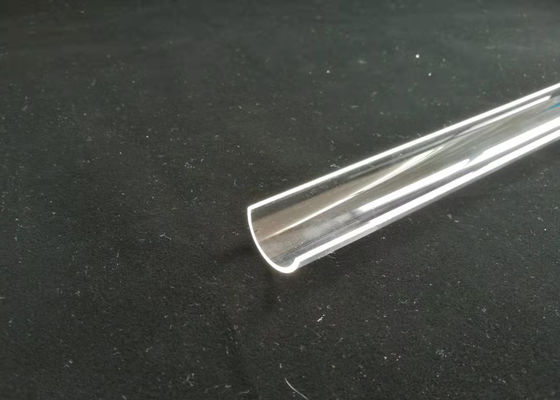 Custom Length Quartz Glass Tube , Transparent / Clear Fused Silica Half Tube supplier