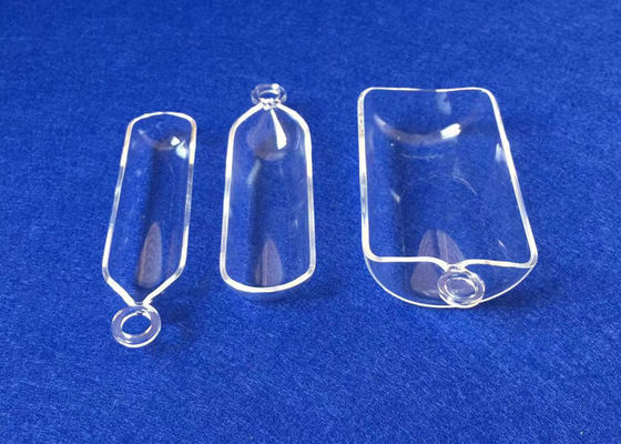 Customized Transparent Fused Quartz Combustion Boats 50ML With Ring supplier