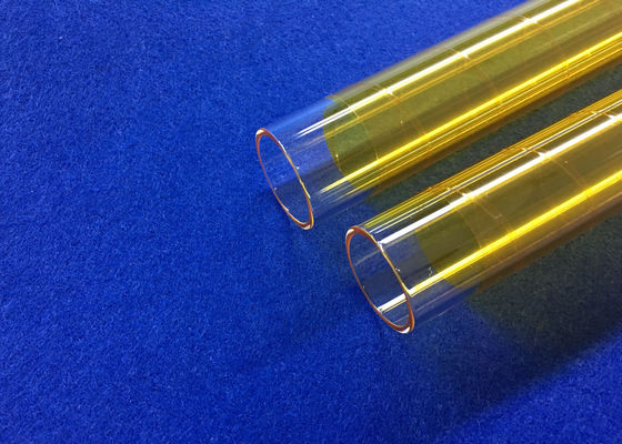 PECVD Fused OD 30 mm Quartz Glass Tube Covered With Yellow 3M Fiber Used in Photocoltaic Industry Coated supplier