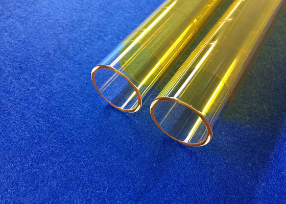 PECVD Fused OD 30 mm Quartz Glass Tube Covered With Yellow 3M Fiber Used in Photocoltaic Industry Coated supplier